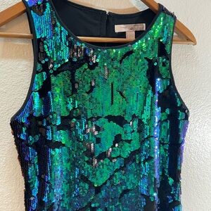 Sequin + Velvet Sleeveless Mini Dress Size S